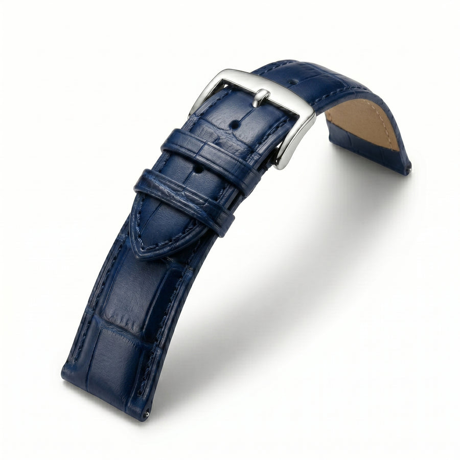 Orvani Signature Leather Strap — Navy Blue (20mm)