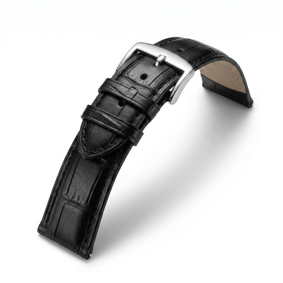 Orvani Signature Leather Strap — Classic Black (20mm)