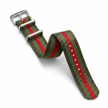 Orvani NATO Strap — Regimental Green/Red (20mm)