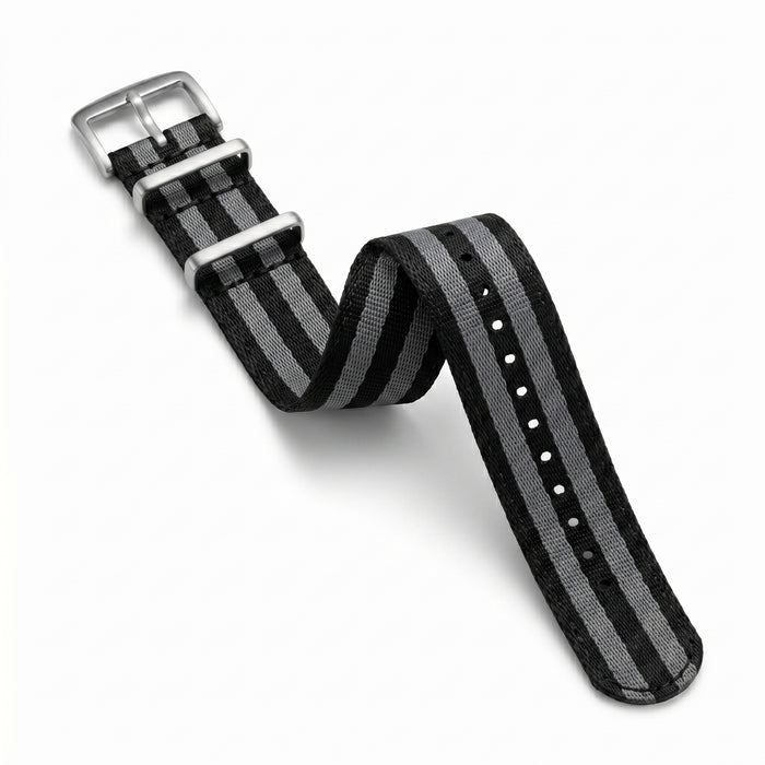 Orvani NATO Strap — Bond Black/Grey (20mm)